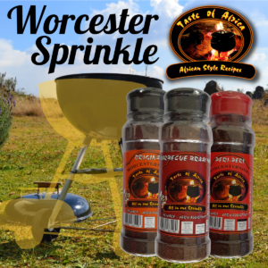 Worcester sprinkle comes in three tasty flavours original peri-peri and barbecue braai Taste of Africa trade mark